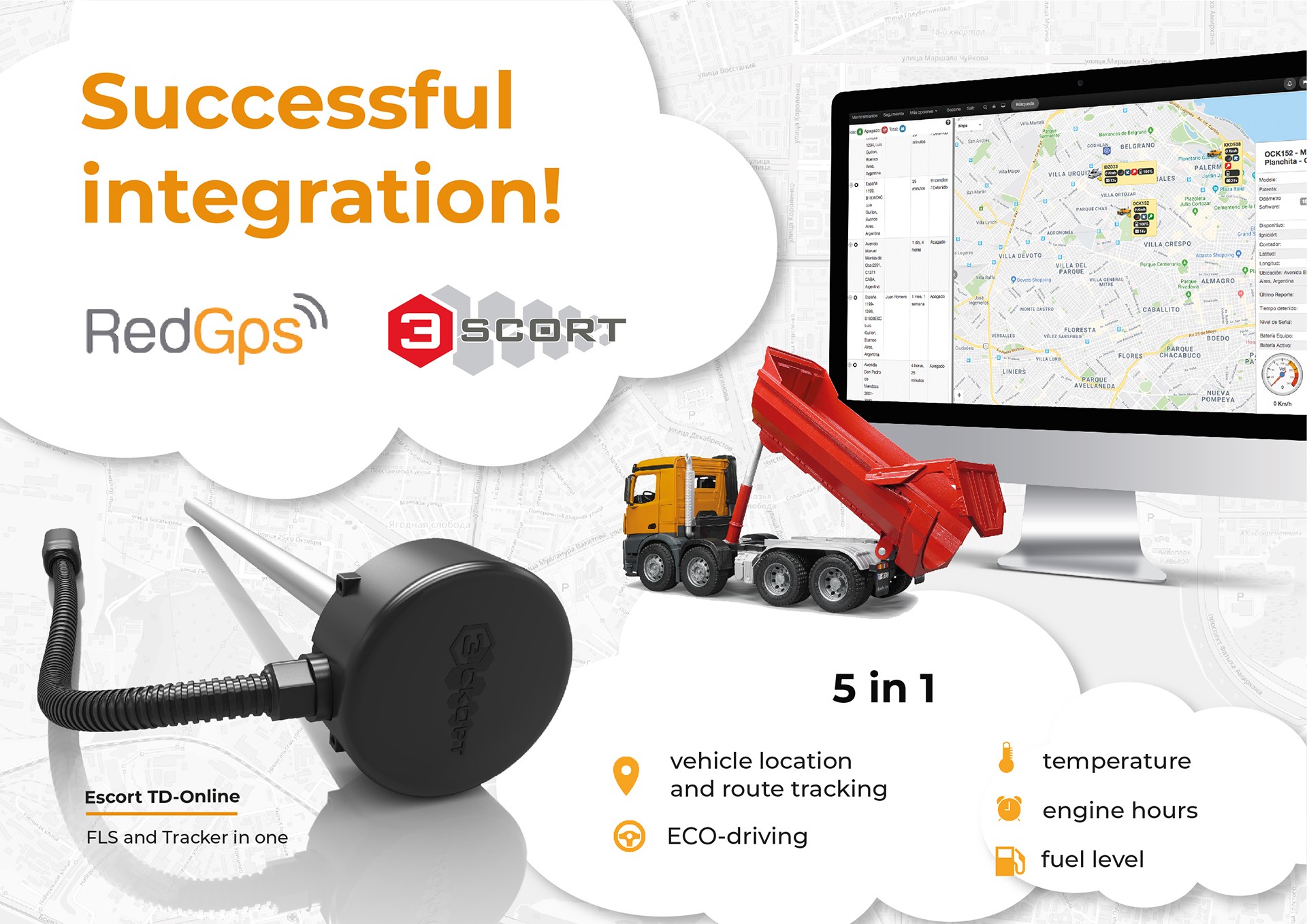 Escort TD-Online integrado con RedGPS
